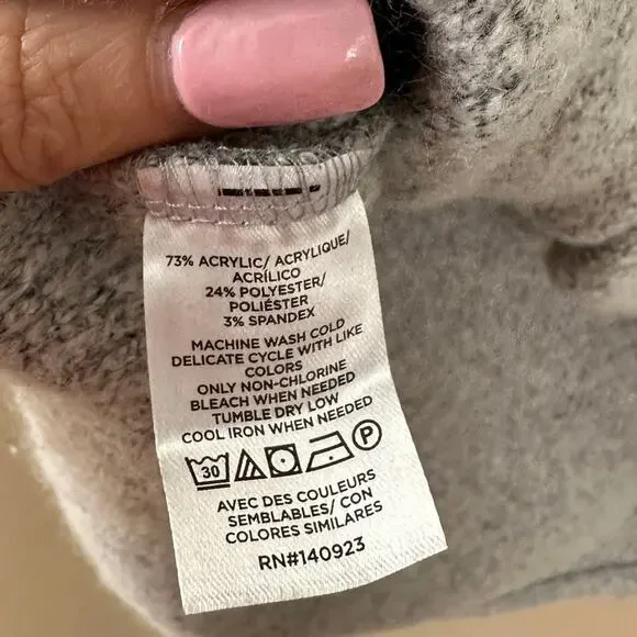 Loft Women's Gray Pullover Hooded Cozy Sweater - Picture 3 of 4